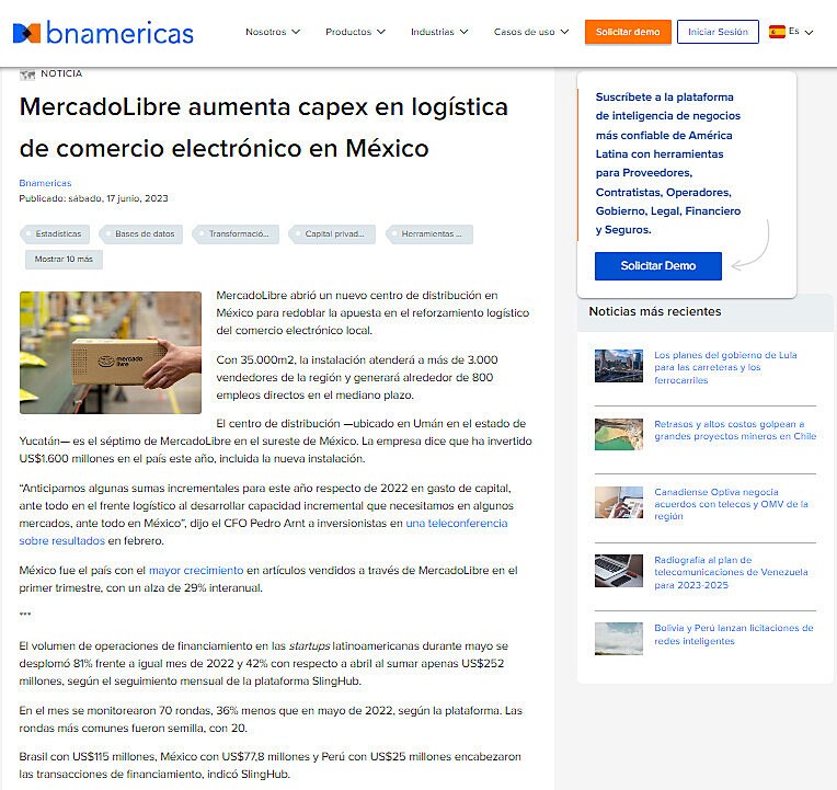MercadoLibre aumenta capex en logstica de comercio electrnico en Mxico